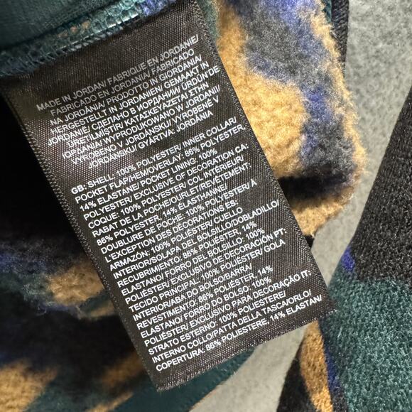 The North Face Shacket Mens Small Snap Up Fleece Gordon Lyons Green Blue Jacket - Picture 6 of 7